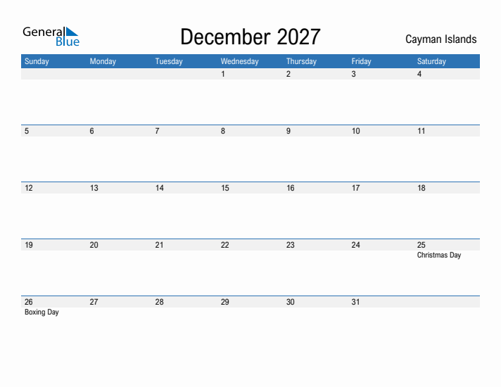 Fillable December 2027 Calendar