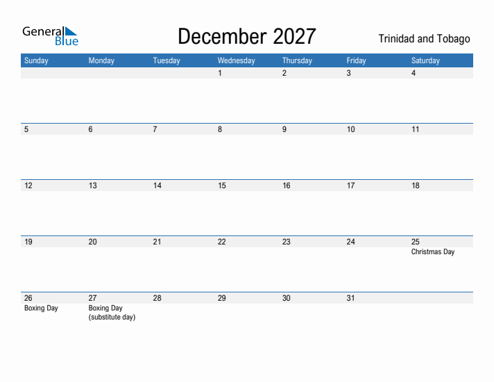 Fillable December 2027 Calendar