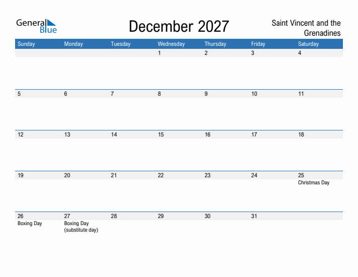 Fillable December 2027 Calendar