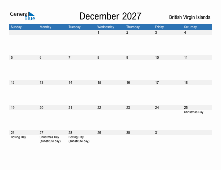 Fillable December 2027 Calendar