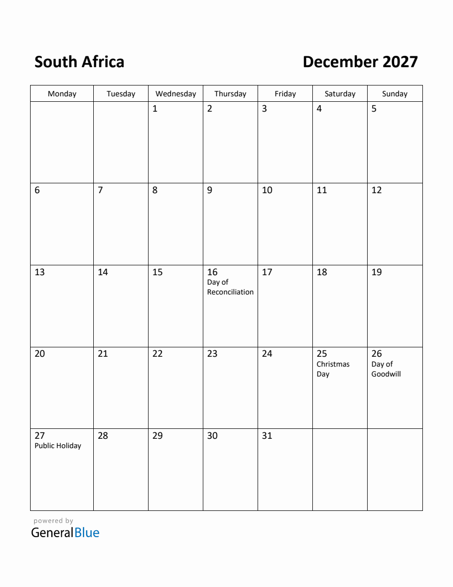 Free Printable December 2027 Calendar For South Africa Monday Start free-printable-december-2027-calendar-for-south-africa-monday-start