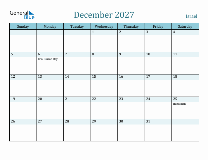 December 2027 Calendar with Holidays