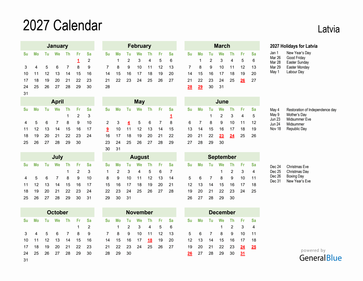Holiday Calendar 2027 For Latvia holiday-calendar-2027-for-latvia