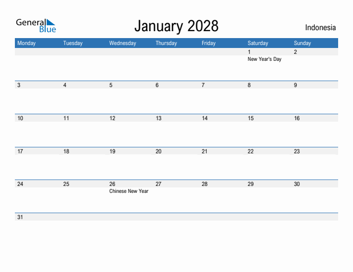 Fillable January 2028 Calendar