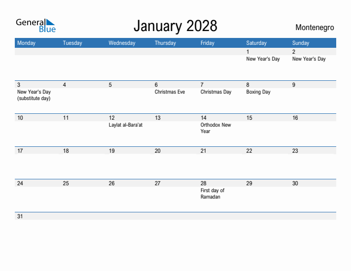 Fillable January 2028 Calendar
