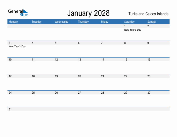 Fillable January 2028 Calendar