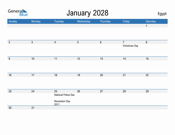 Fillable January 2028 Calendar