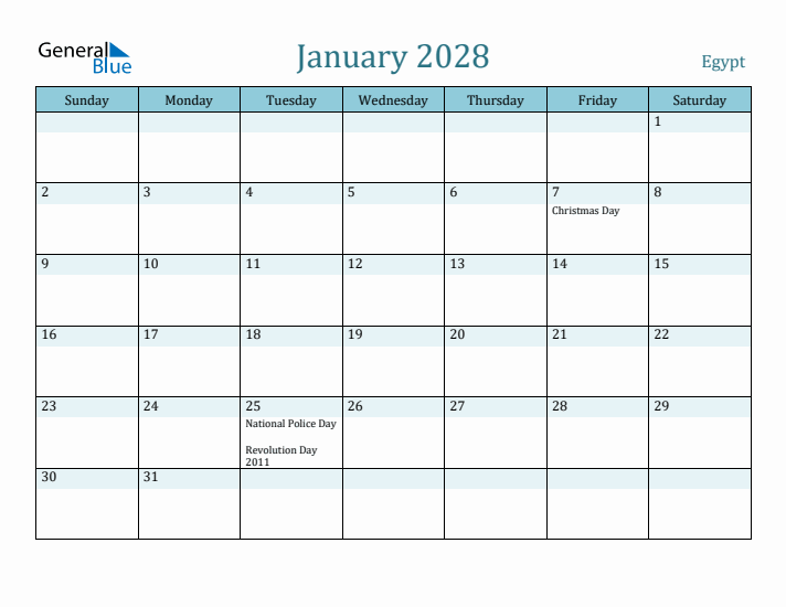 January 2028 Calendar with Holidays
