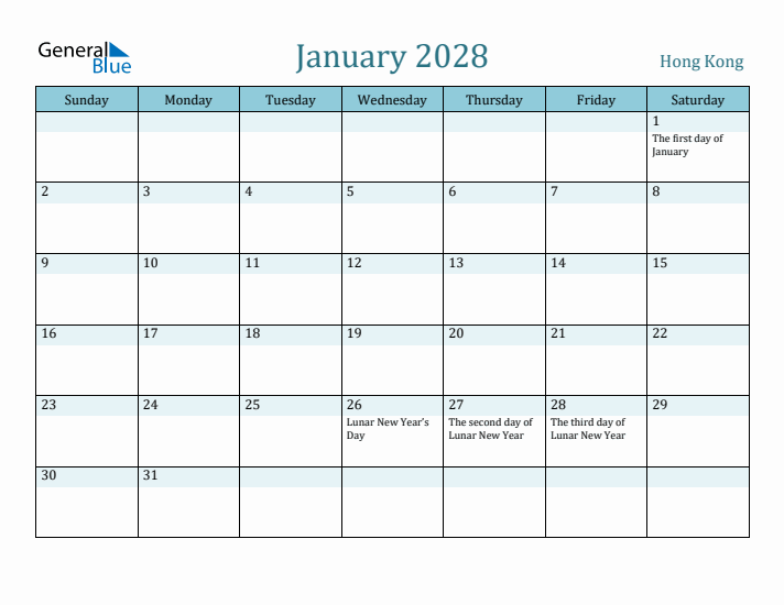 January 2028 Calendar with Holidays