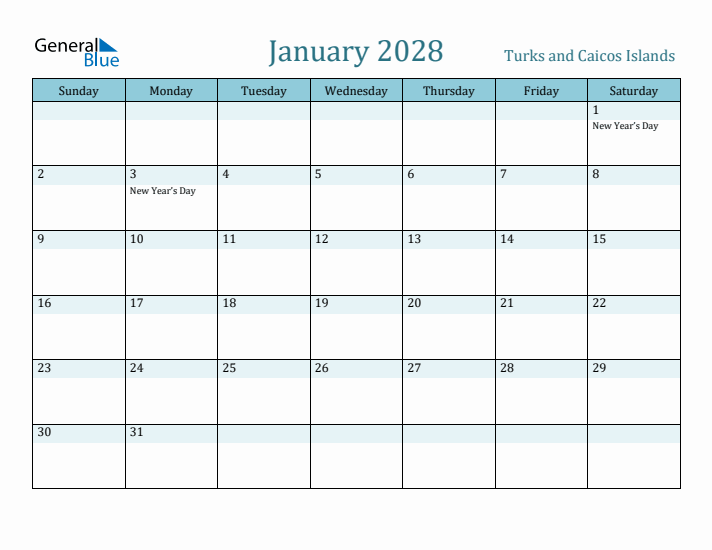 January 2028 Calendar with Holidays