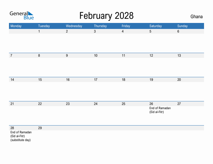 Fillable February 2028 Calendar