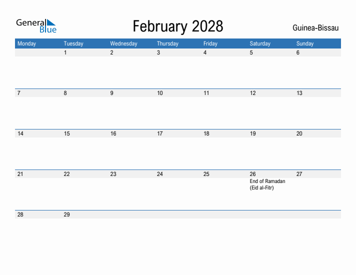 Fillable February 2028 Calendar
