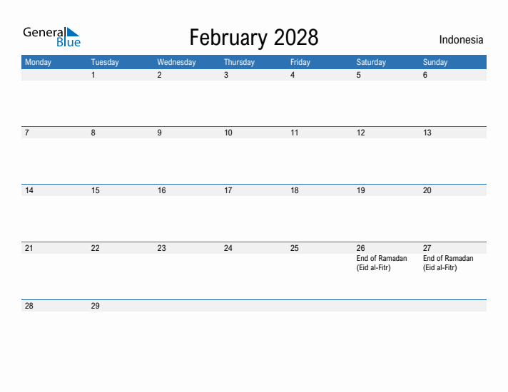 Fillable February 2028 Calendar