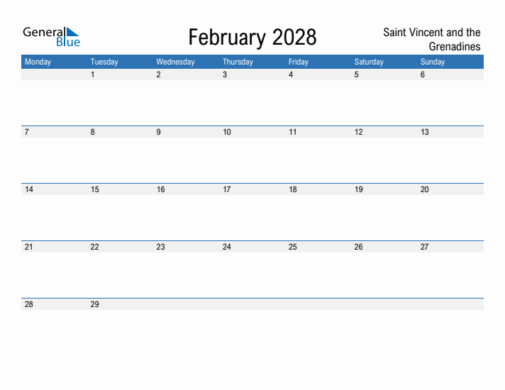 Fillable February 2028 Calendar