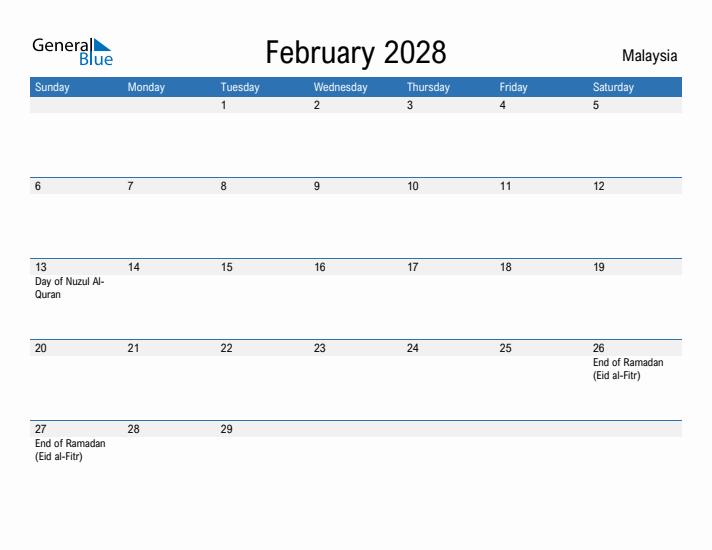 Fillable February 2028 Calendar
