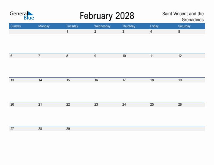 Fillable February 2028 Calendar