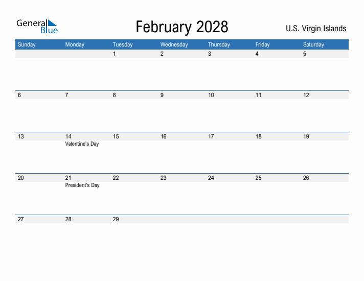 Fillable February 2028 Calendar