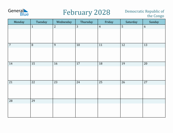 February 2028 Calendar with Holidays