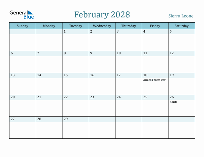 February 2028 Calendar with Holidays