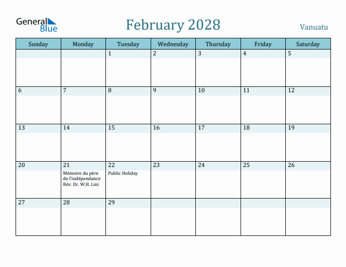 February 2028 Calendar with Holidays