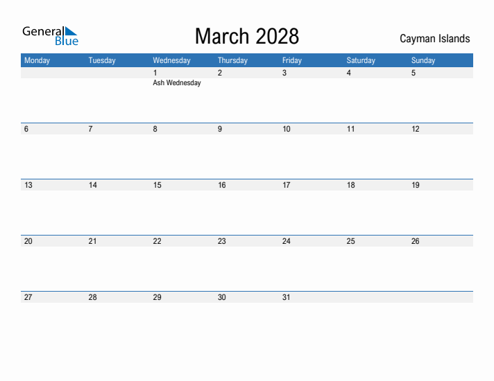 Fillable March 2028 Calendar