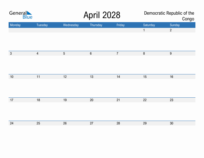 Fillable April 2028 Calendar