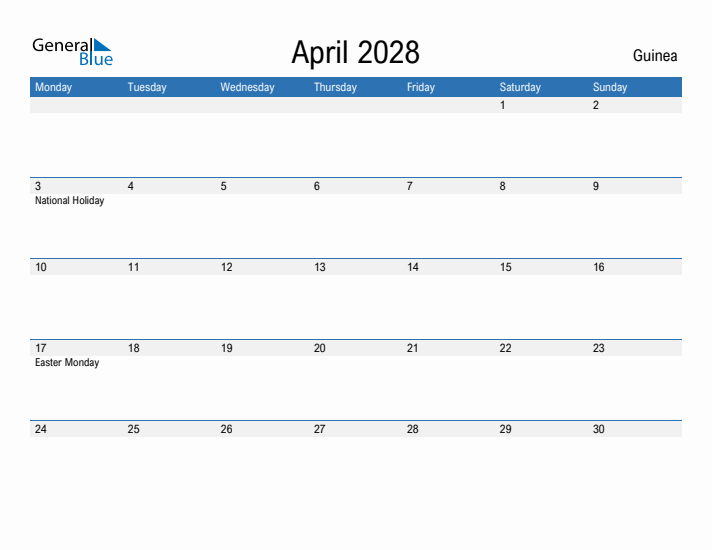 Fillable April 2028 Calendar