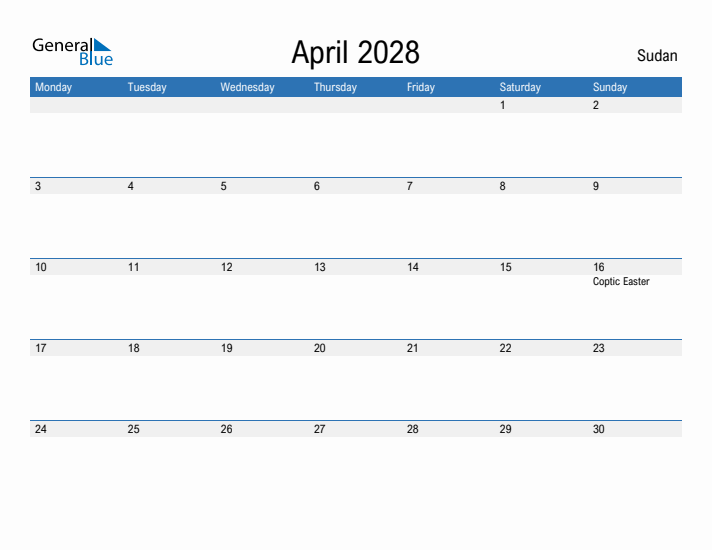 Fillable April 2028 Calendar