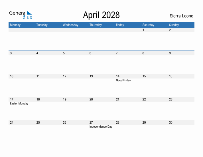 Fillable April 2028 Calendar