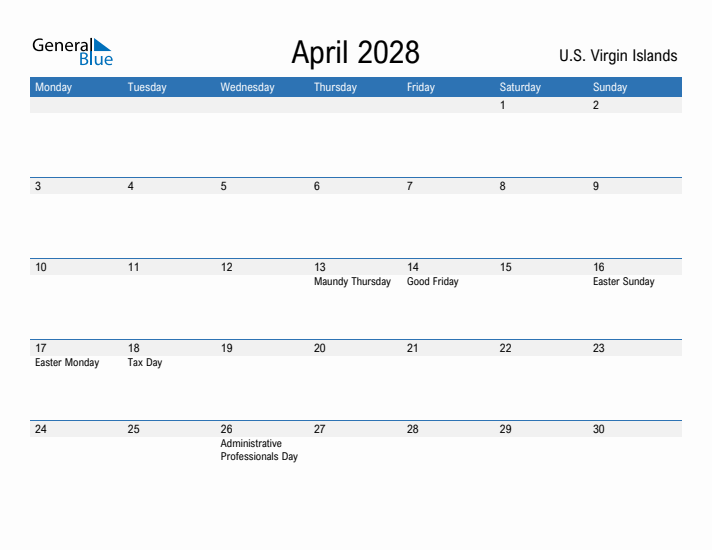 Fillable April 2028 Calendar