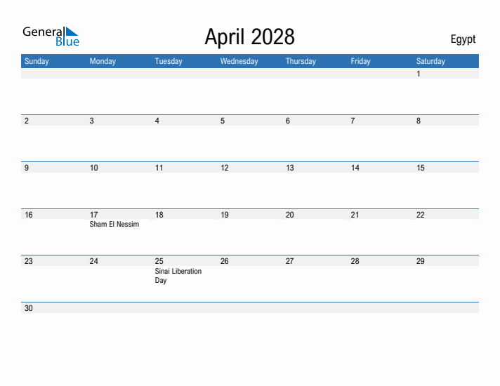 Fillable April 2028 Calendar
