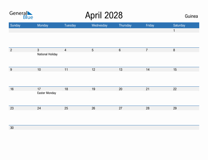 Fillable April 2028 Calendar