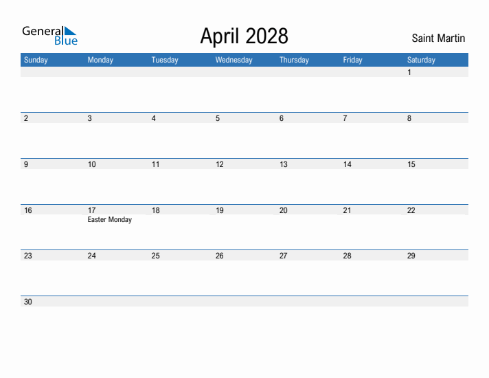 Fillable April 2028 Calendar