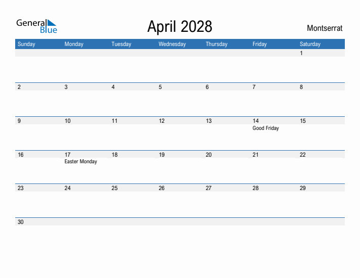 Fillable April 2028 Calendar