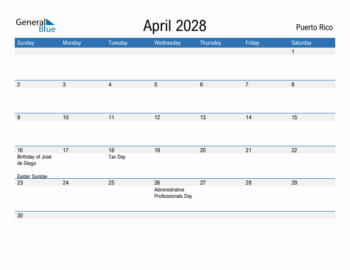 Fillable April 2028 Calendar