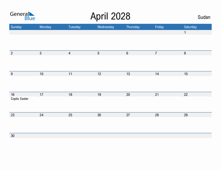 Fillable April 2028 Calendar