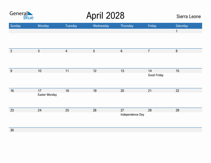 Fillable April 2028 Calendar