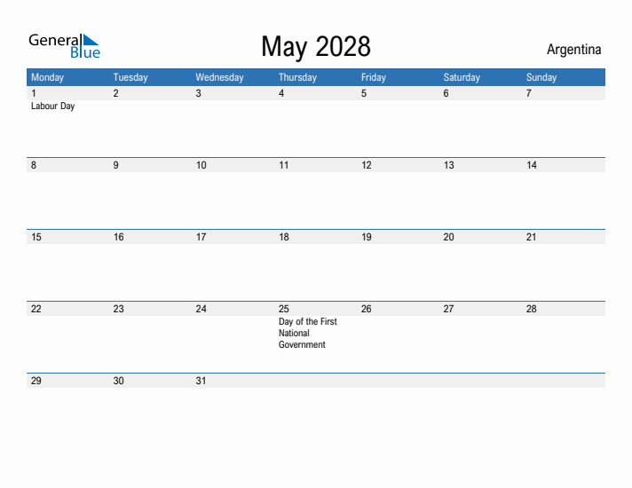 Fillable May 2028 Calendar