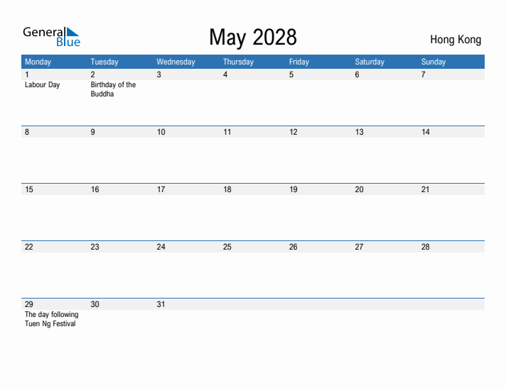 Fillable May 2028 Calendar