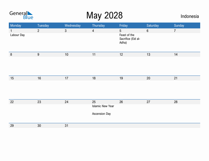 Fillable May 2028 Calendar
