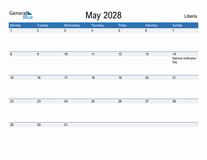 Fillable May 2028 Calendar