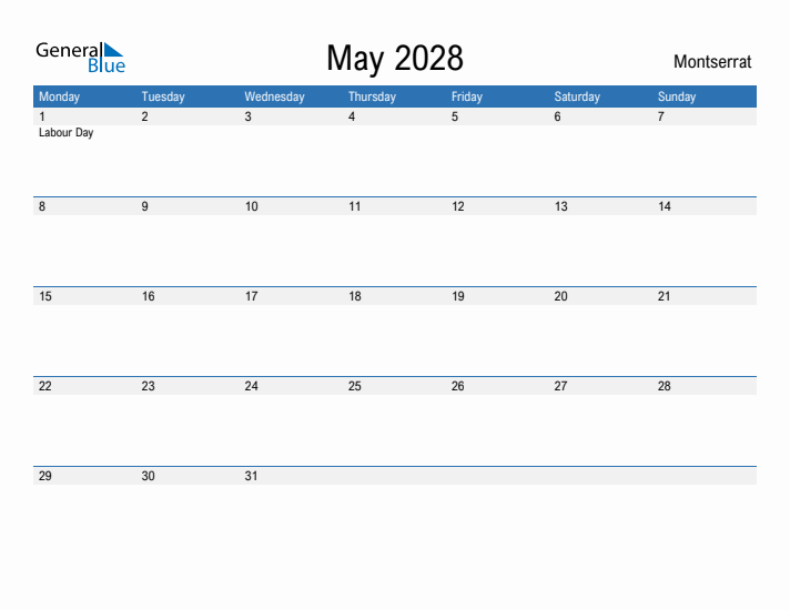 Fillable May 2028 Calendar