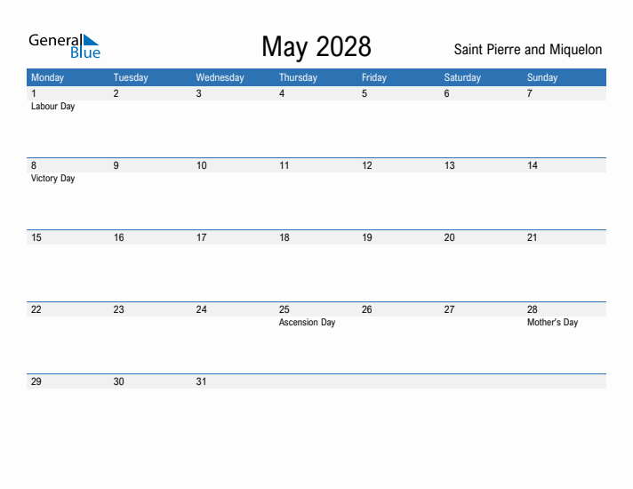 Fillable May 2028 Calendar
