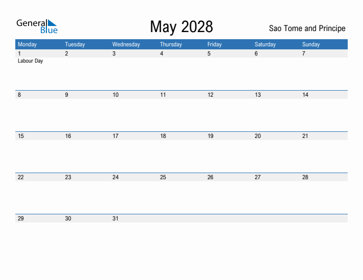 Fillable May 2028 Calendar