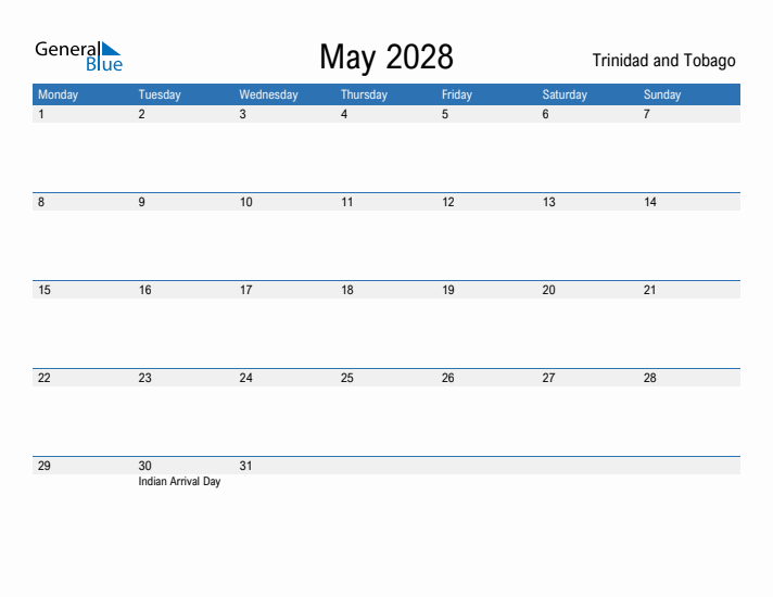 Fillable May 2028 Calendar