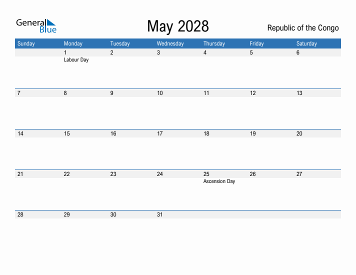Fillable May 2028 Calendar