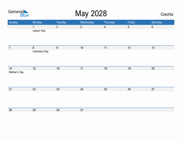 Fillable May 2028 Calendar