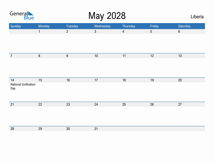 Fillable May 2028 Calendar