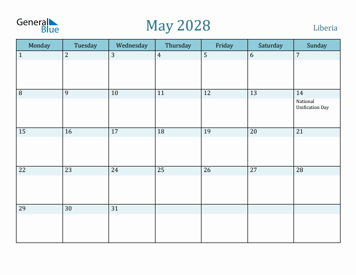 May 2028 Calendar with Holidays