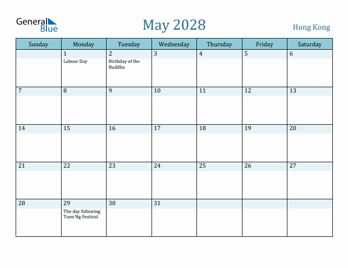 May 2028 Calendar with Holidays